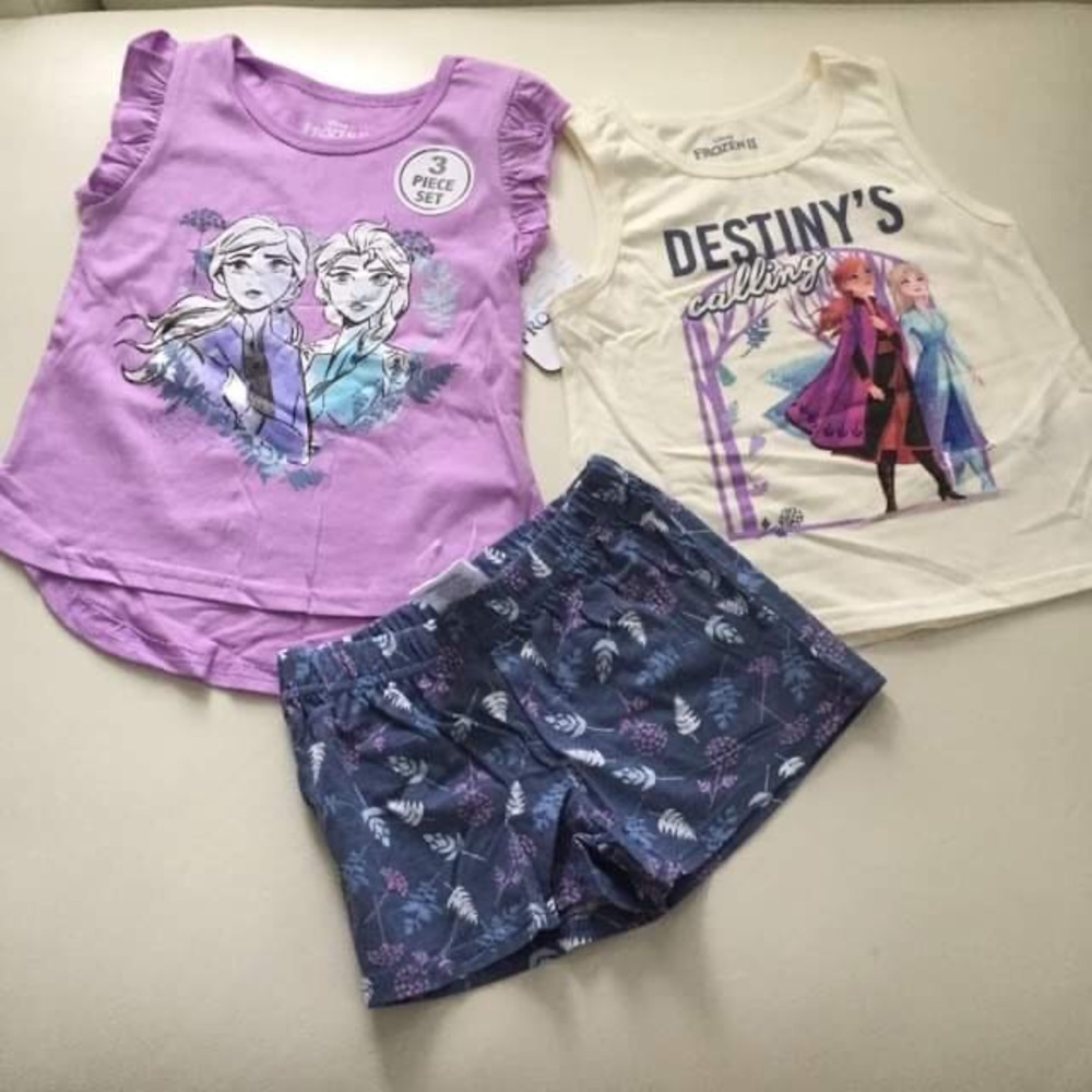 Disney Frozen Elsa Anna purple shorts set - Picture 6 of 8